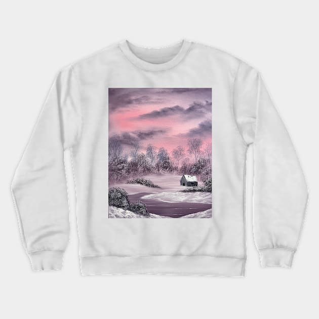 Pink Winter Painting Crewneck Sweatshirt by J&S mason